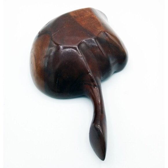 Leaf-Shaped Bowl Vintage Midcentury Modern Monkey Pod 8.5 Inch Rustic Kitchen - Picture 10 of 16